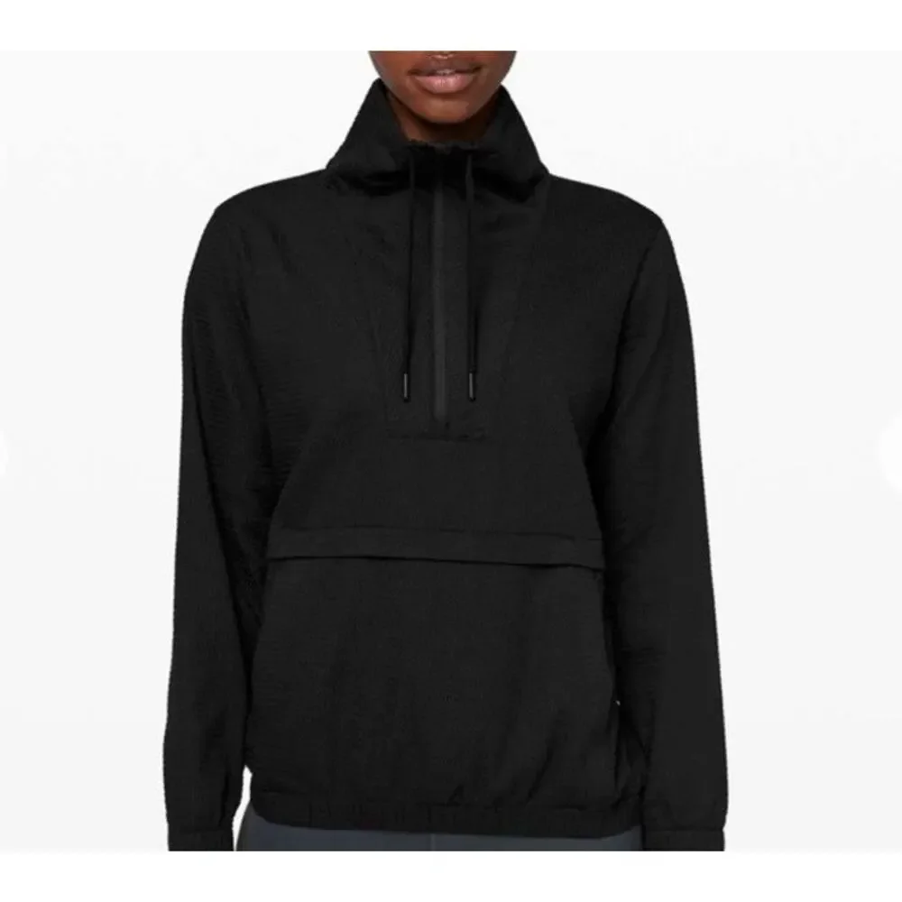 Lululemon Women's Medium Black Anorak Pack Light Pullover Hoodie Jacket - Picture 2 of 13